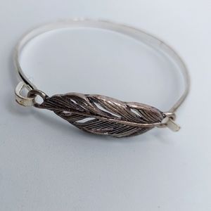 Feather silver bracelet